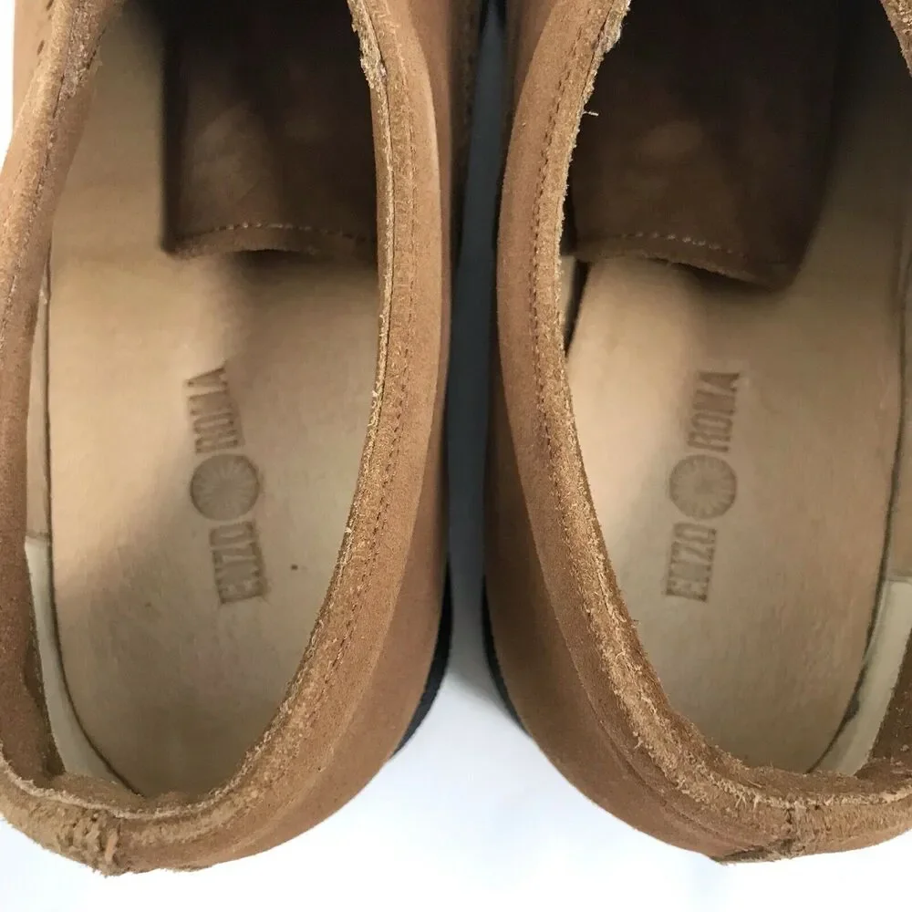Vintage Enzo of Roma Suede Leather Oxfords Lace Up Laser Cut Mens EU‎ 43 US 9.5